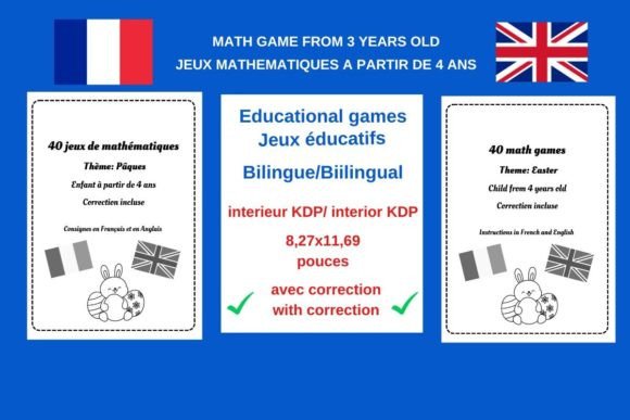 Download Math Games Theme Easter from 4 Years Old (English/French) - Premium Bundle
