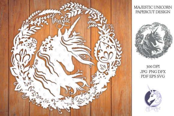 Download Majestic Unicorn Papercut Design - Premium Bundle