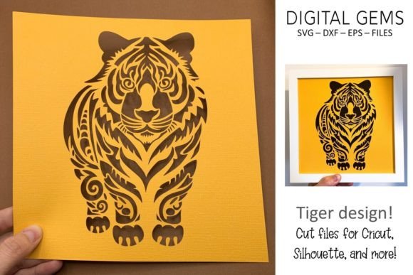Download Tiger Stencil Papercut Design - Papercut design Collection