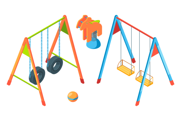 Download Kid Outdoor Play Equipment. Yard Isometr - Outdoor play Collection
