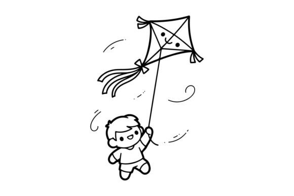 Download Child Flying Kite Happy Outdoor Play Vec - Outdoor play Collection