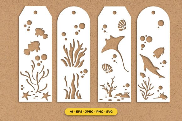 Download Ocean Bookmark Papercut Design | SVG - Papercut design Collection