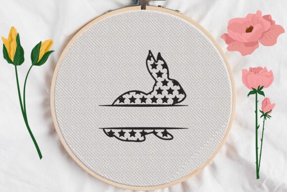 Download Split Bunny Monogram Frame - Bunny monogram Collection