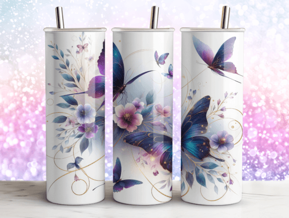 Download Artistic Butterflies Agate Tumbler Wrap - Artistic butterflies Collection